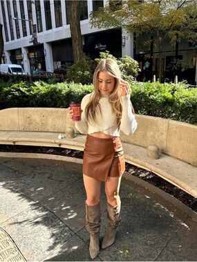 Joie Cream Ribbed Cropped Mock Neck Sweater XS